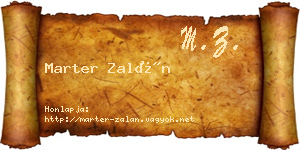 Marter Zalán névjegykártya